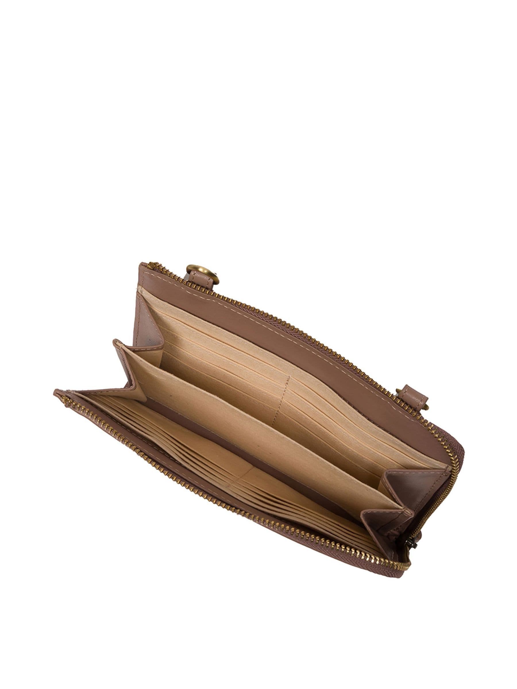 Conkca Winnie leather cross-body clutch bag nude (British brand)