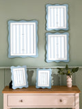 Blue Wavy Wooden Photo Frame