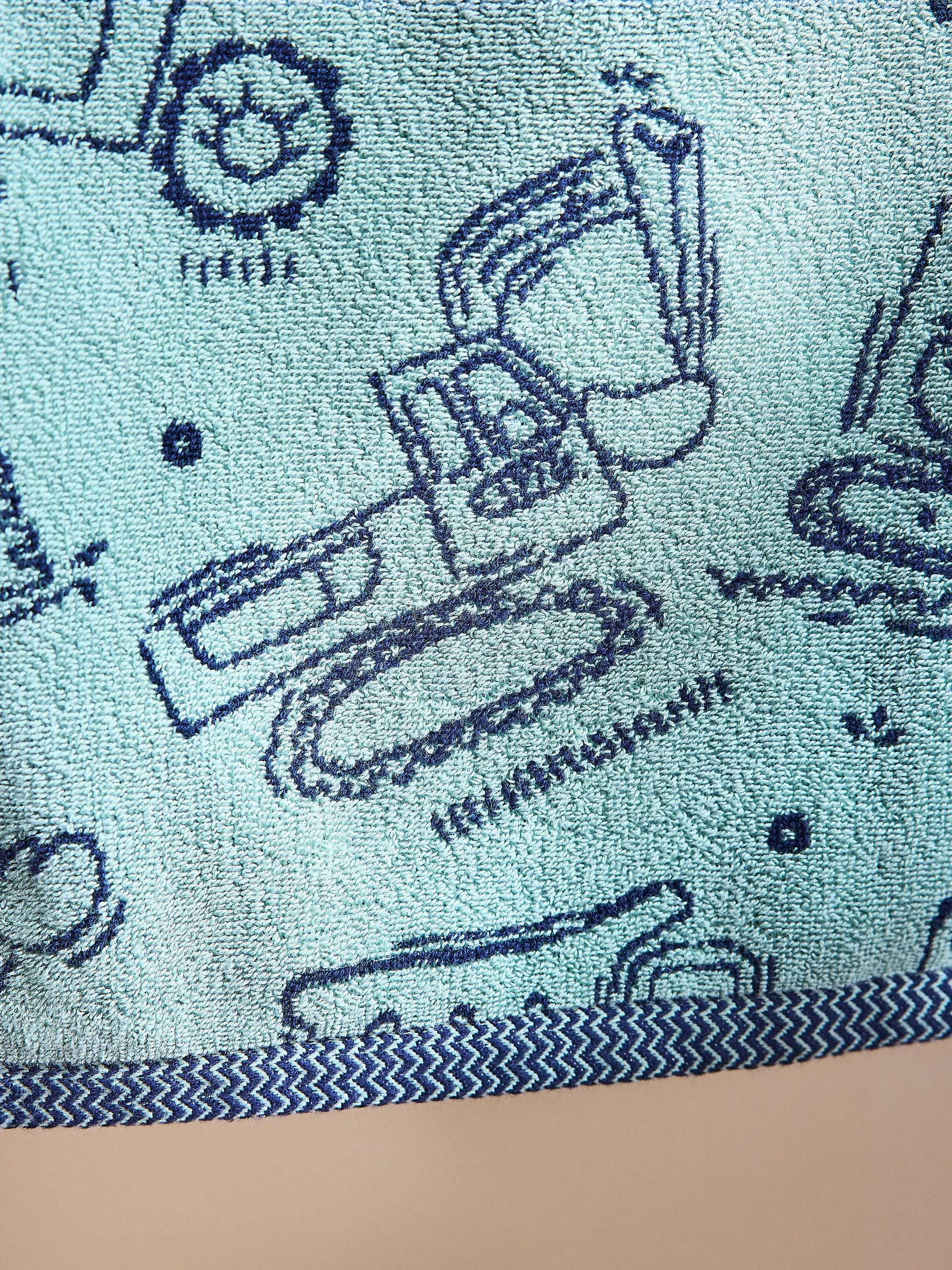 Blue Kids cotton towels blue digger print (British brand)