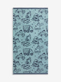 Blue Kids cotton towels blue digger print (British brand)