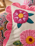 Lucy Tiffney pink floral tufted cushion 30x50cm, UK version