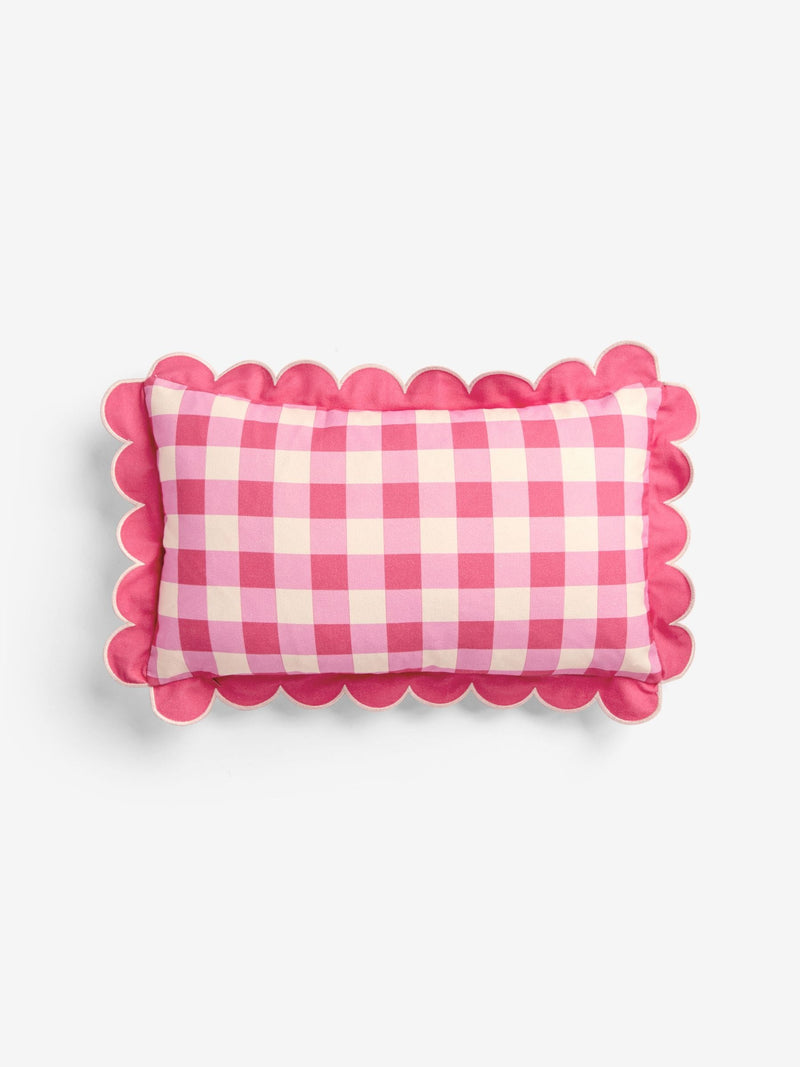 Lucy Tiffney pink floral tufted cushion 30x50cm, UK version