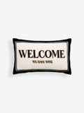Rockett St George cream/black Welcome We Have Wine cushion 30x50cm - British product