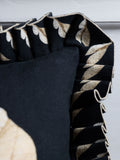 Rockett St George black floral pleated frill cushion, UK version