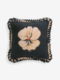 Rockett St George black floral pleated frill cushion, UK version
