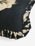 Rockett St George black floral pleated frill cushion, UK version