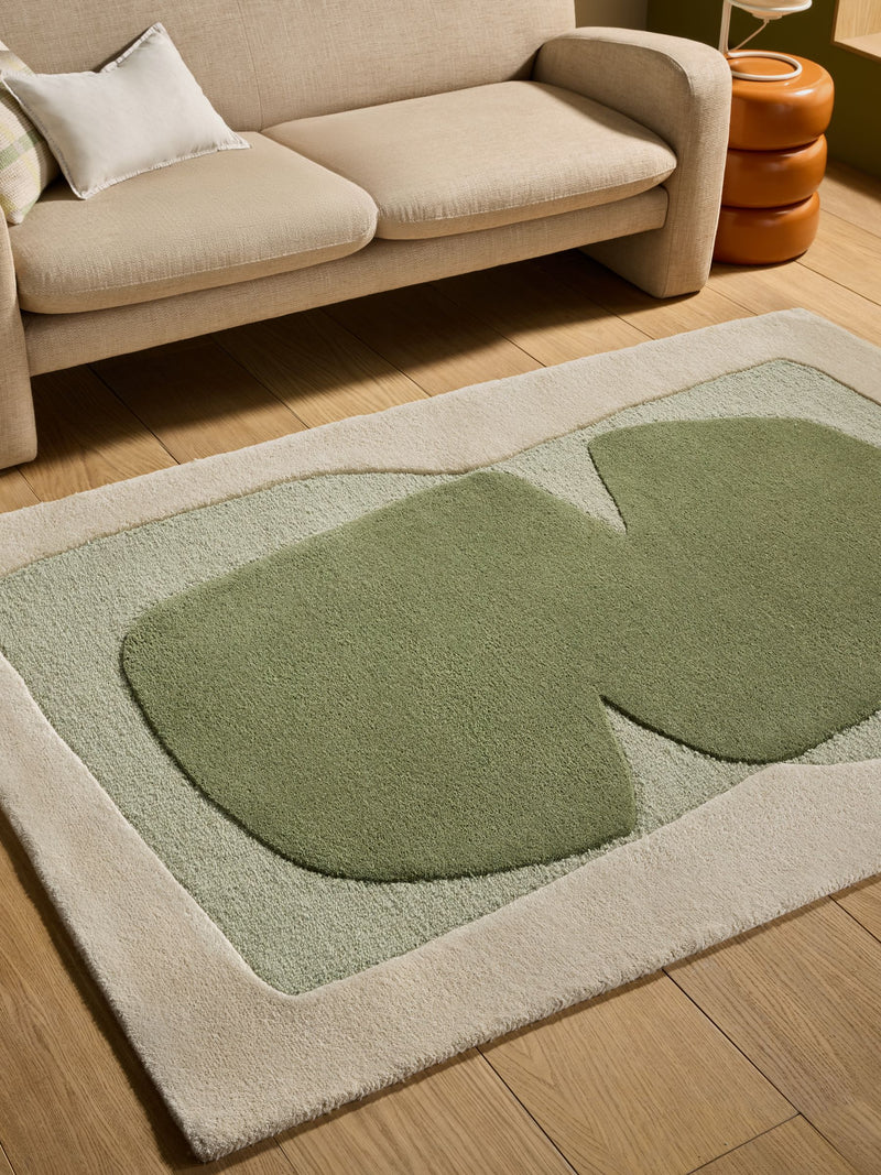 MADE.COM green Kinney wool tufted rug, British brand