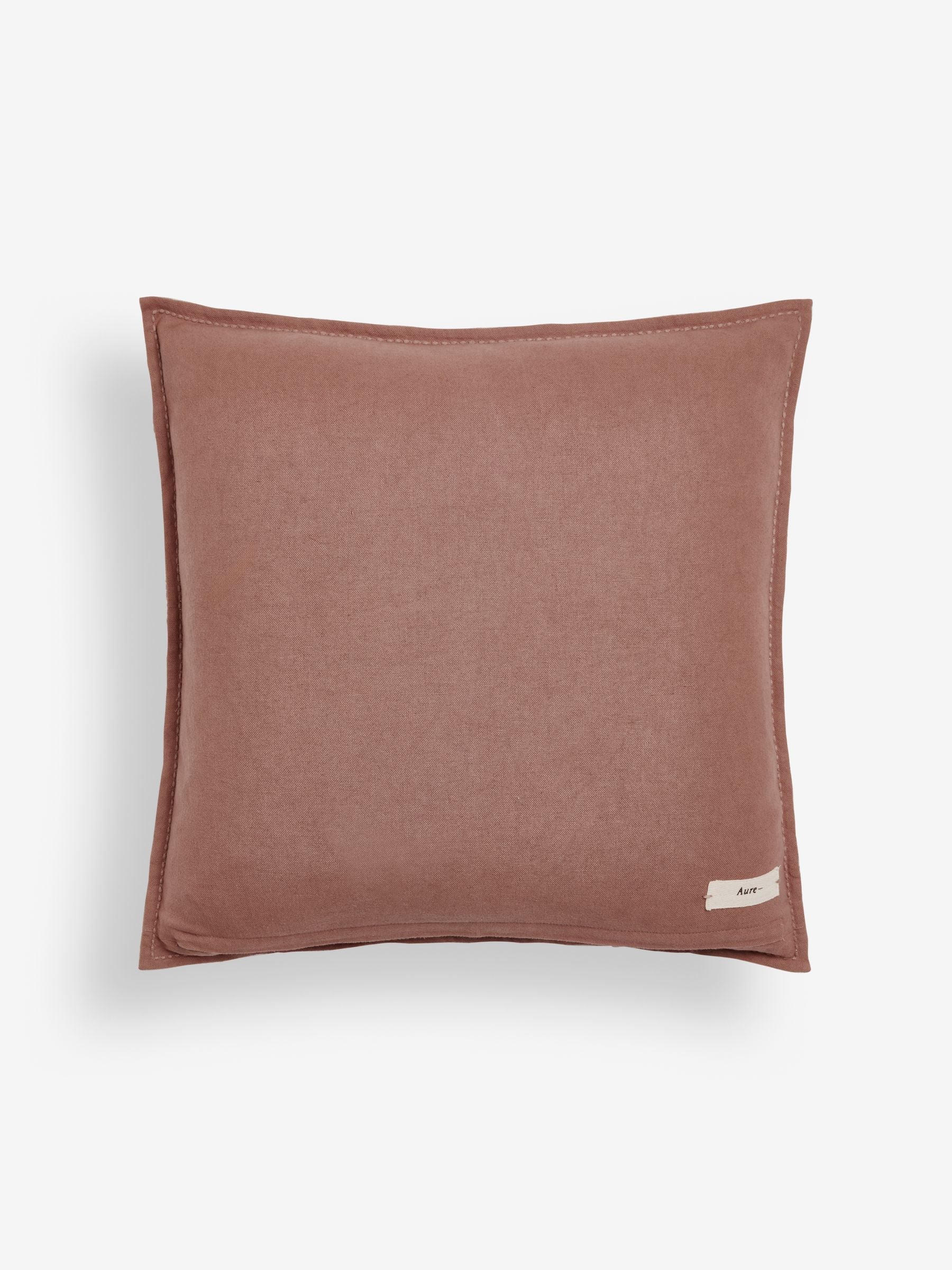 N. Premium floral woodblock cushion in natural colour 59x59cm, UK version
