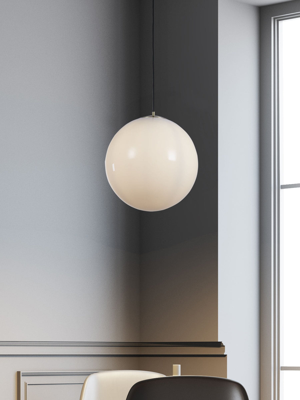 Searchlight Skylar large opal pendant ceiling light, UK version