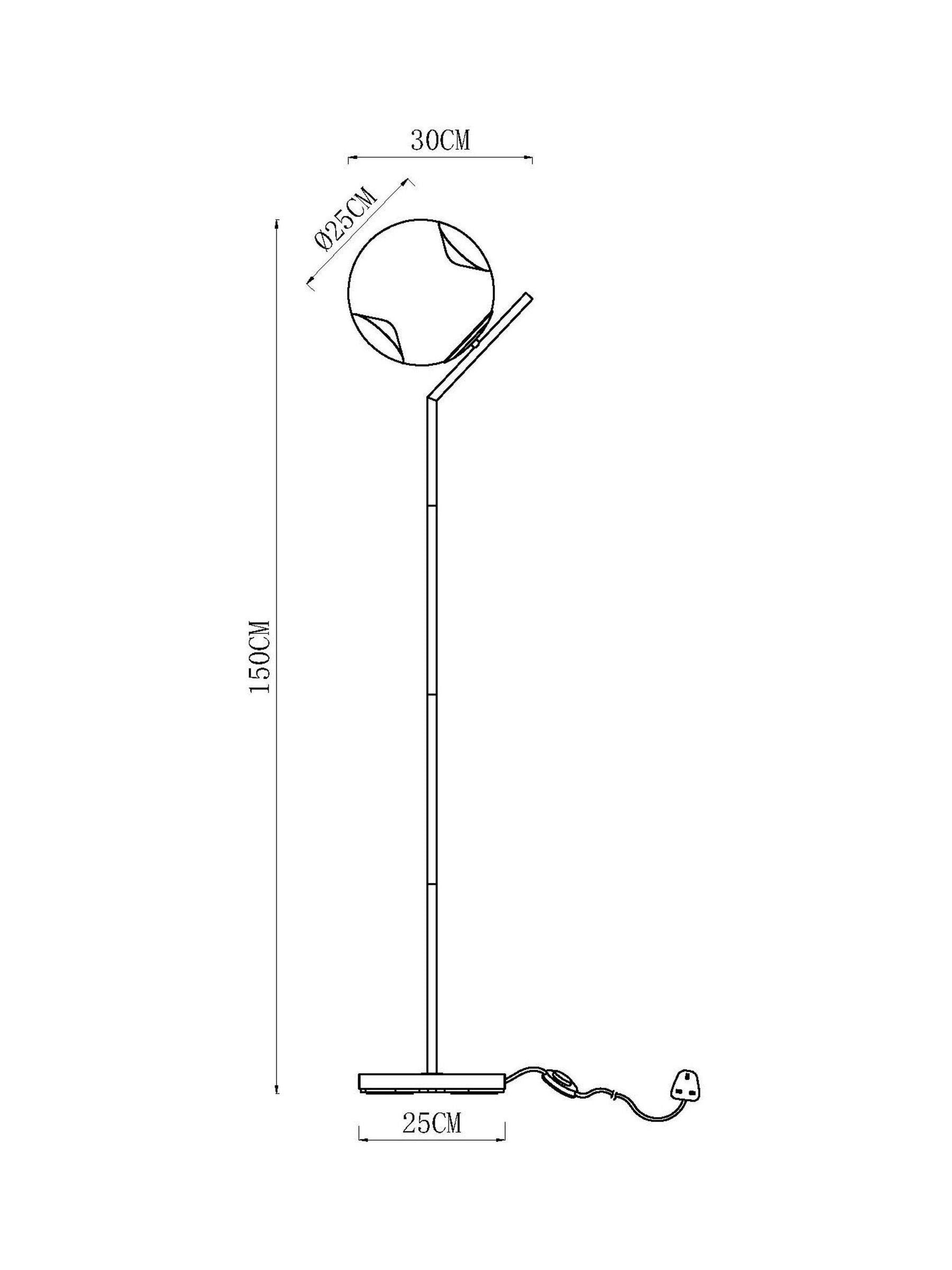 Searchlight Black Terra floor lamp 150cm - British product