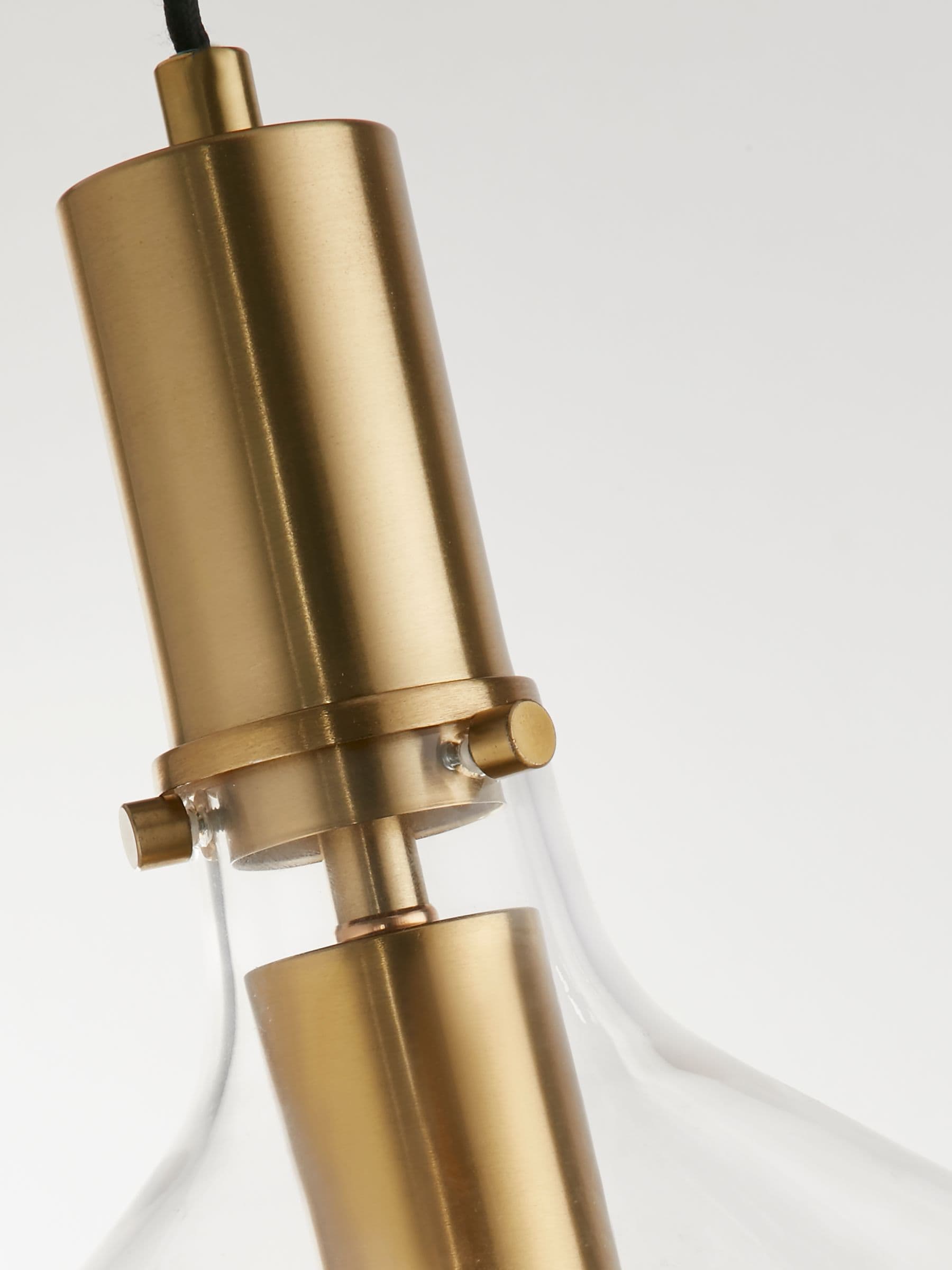 Searchlight Brass Marguerite pendant light with clear glass shade - British product