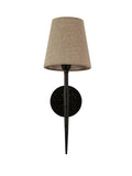 Searchlight Black Dante wall light 43cm with linen shade - British product