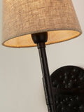 Searchlight Black Dante wall light 43cm with linen shade - British product