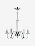 Dar Lighting Pique 5 light chrome ceiling fitting, imported from the UK
