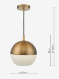 Dar Lighting Andre pendant ceiling light opal glass British brand