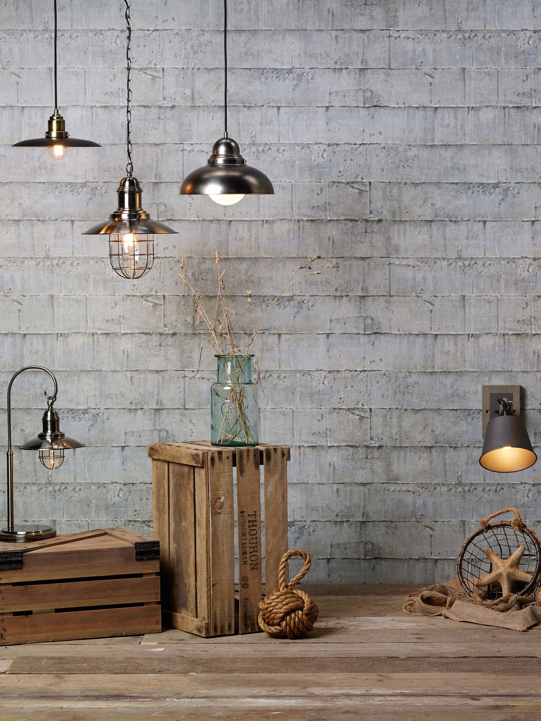 Dar Lighting Black Hannover pendant ceiling light 28cm, imported from the UK