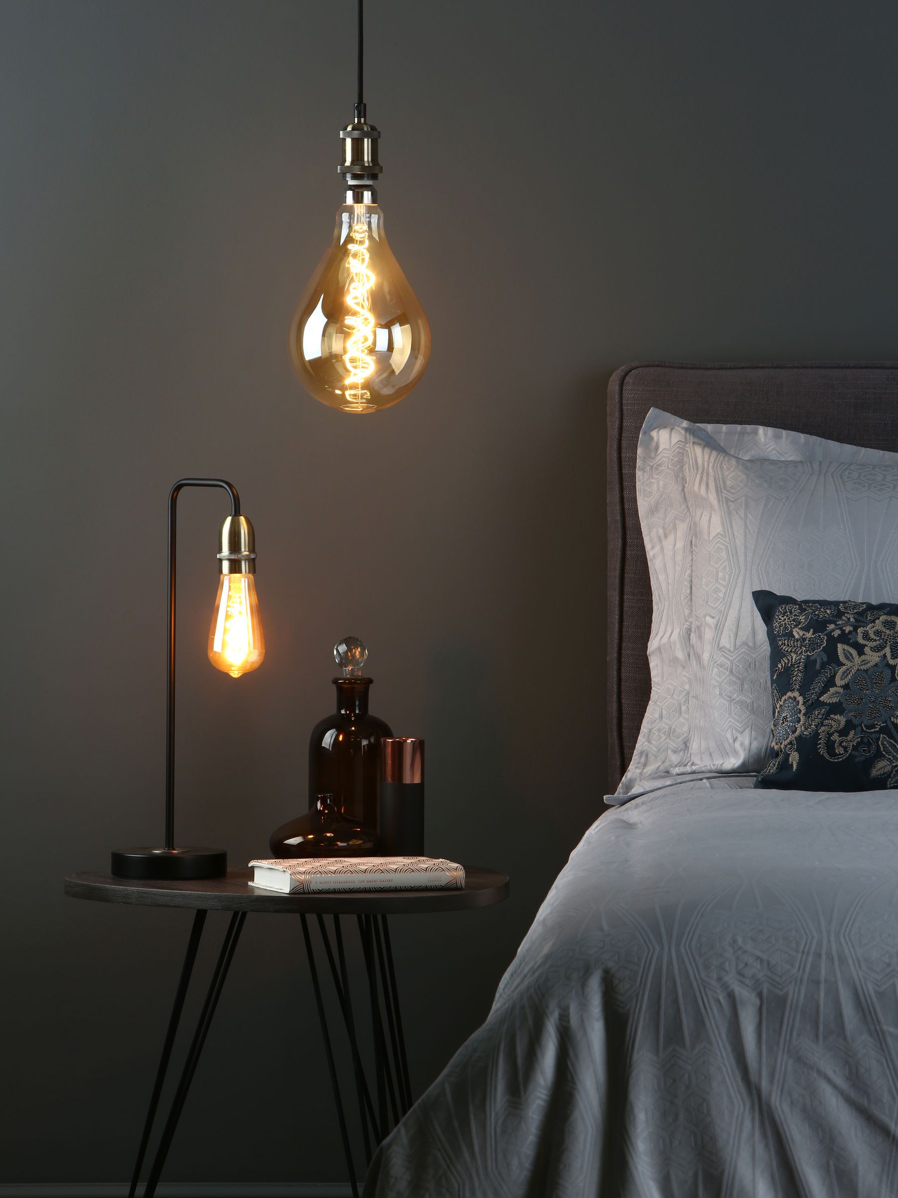 Dar Lighting Kiefer black table lamp 45cm (British brand)