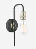 Dar Lighting Kiefer wall light in black and antique brass (British brand)