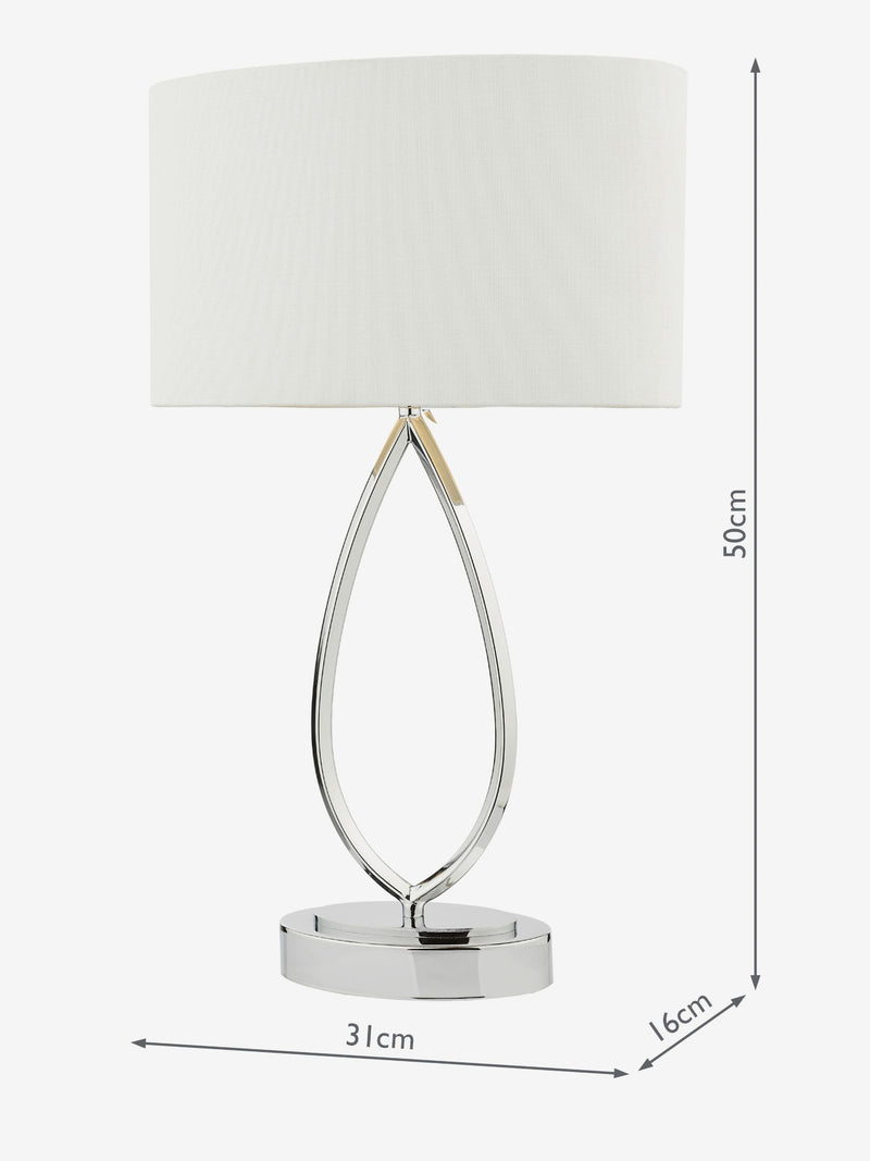 Dar Lighting Wyatt touch table lamp chrome - British product