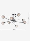 Dar Lighting Seattle semi flush ceiling light 8 light 60cm - British product