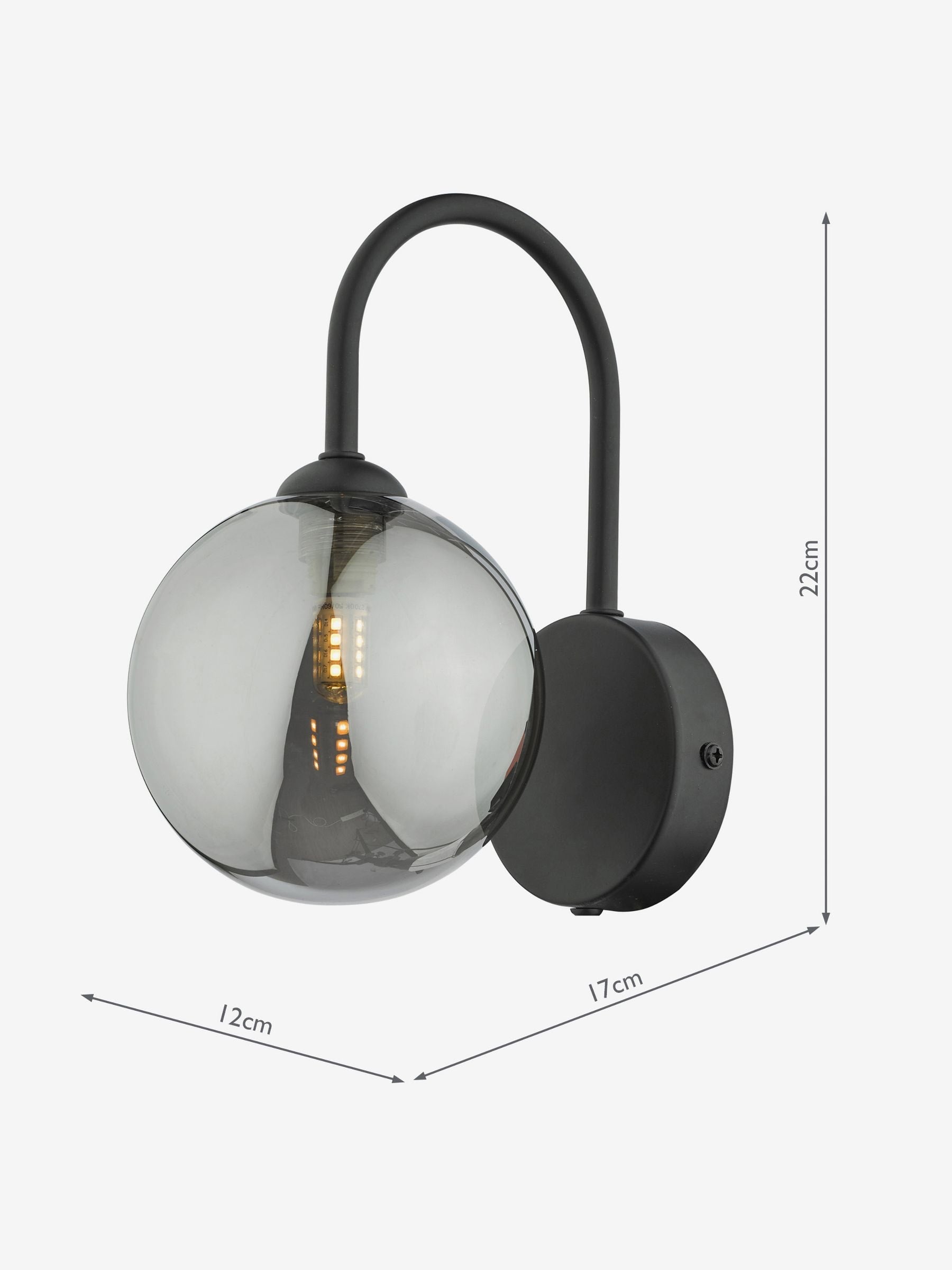 Dar Lighting Eissa wall light black, UK version