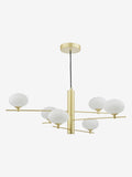 Dar Lighting Jasper pendant light satin gold opal glass (British brand)
