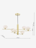 Dar Lighting Jasper pendant light satin gold opal glass (British brand)