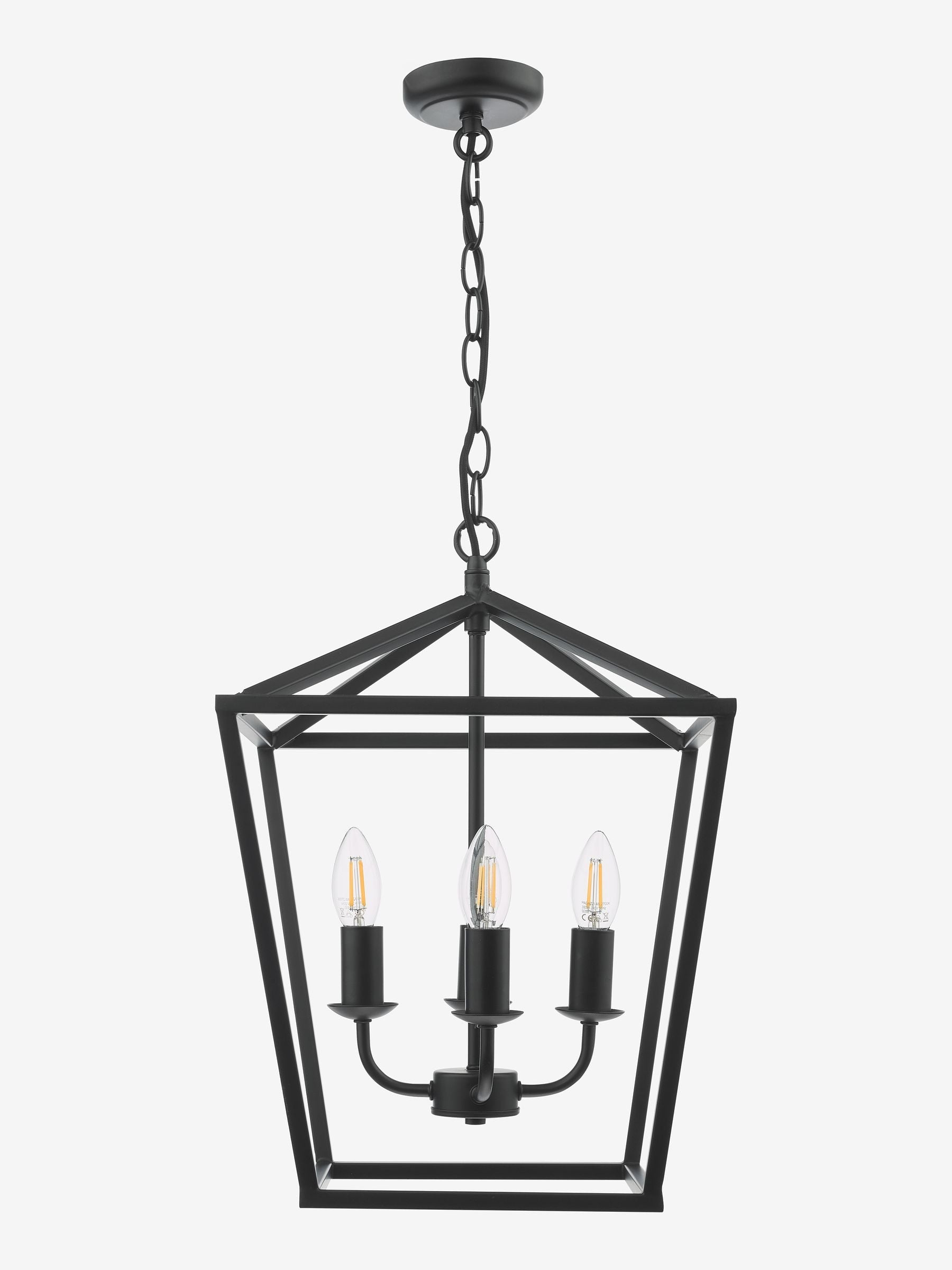 Dar Lighting Fionn 4 light pendant ceiling light matt black - British product