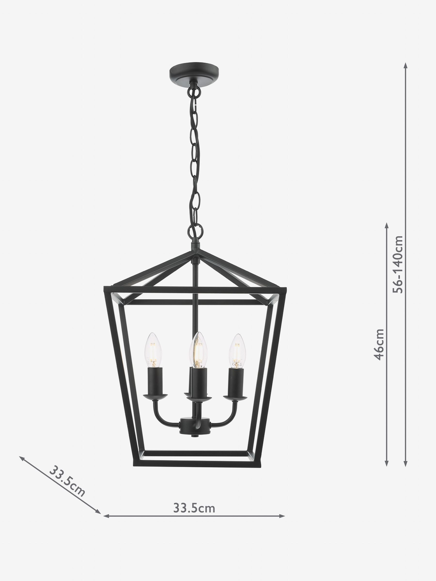 Dar Lighting Fionn 4 light pendant ceiling light matt black - British product