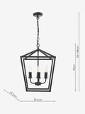 Dar Lighting Fionn 4 light pendant ceiling light matt black - British product