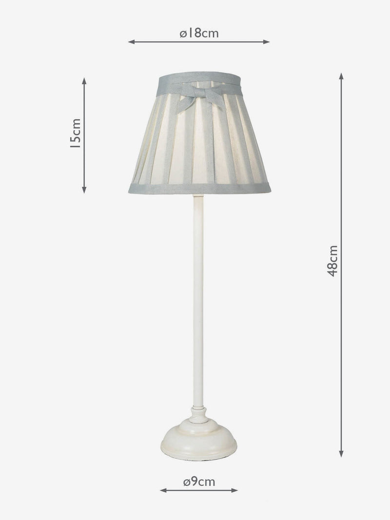 Dar Lighting Grace table lamp with white base and grey shade (British brand)