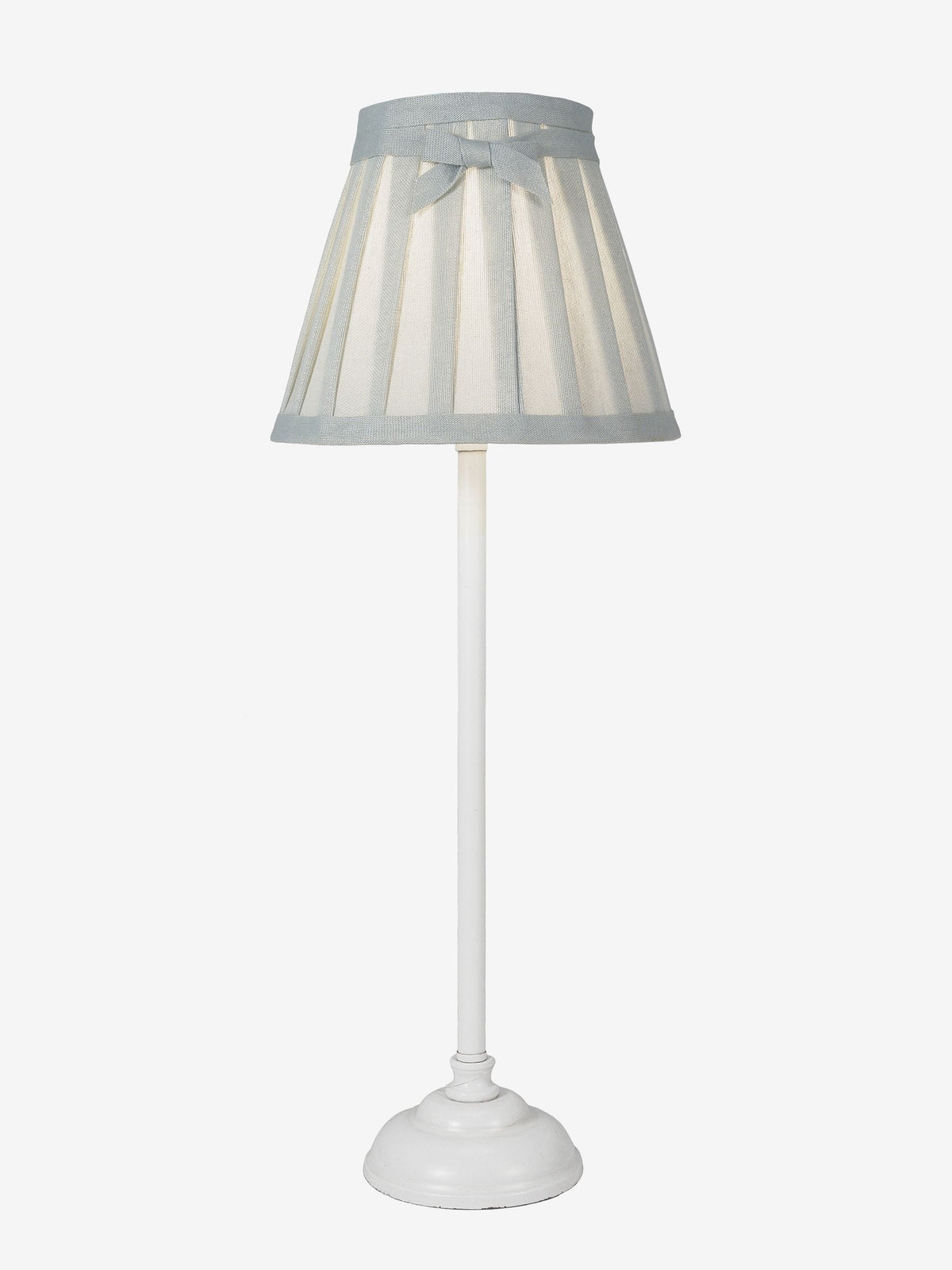 Dar Lighting Grace table lamp with white base and grey shade (British brand)