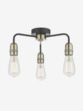 Dar Lighting black Kiefer 3-light flush ceiling light H16cm - British product