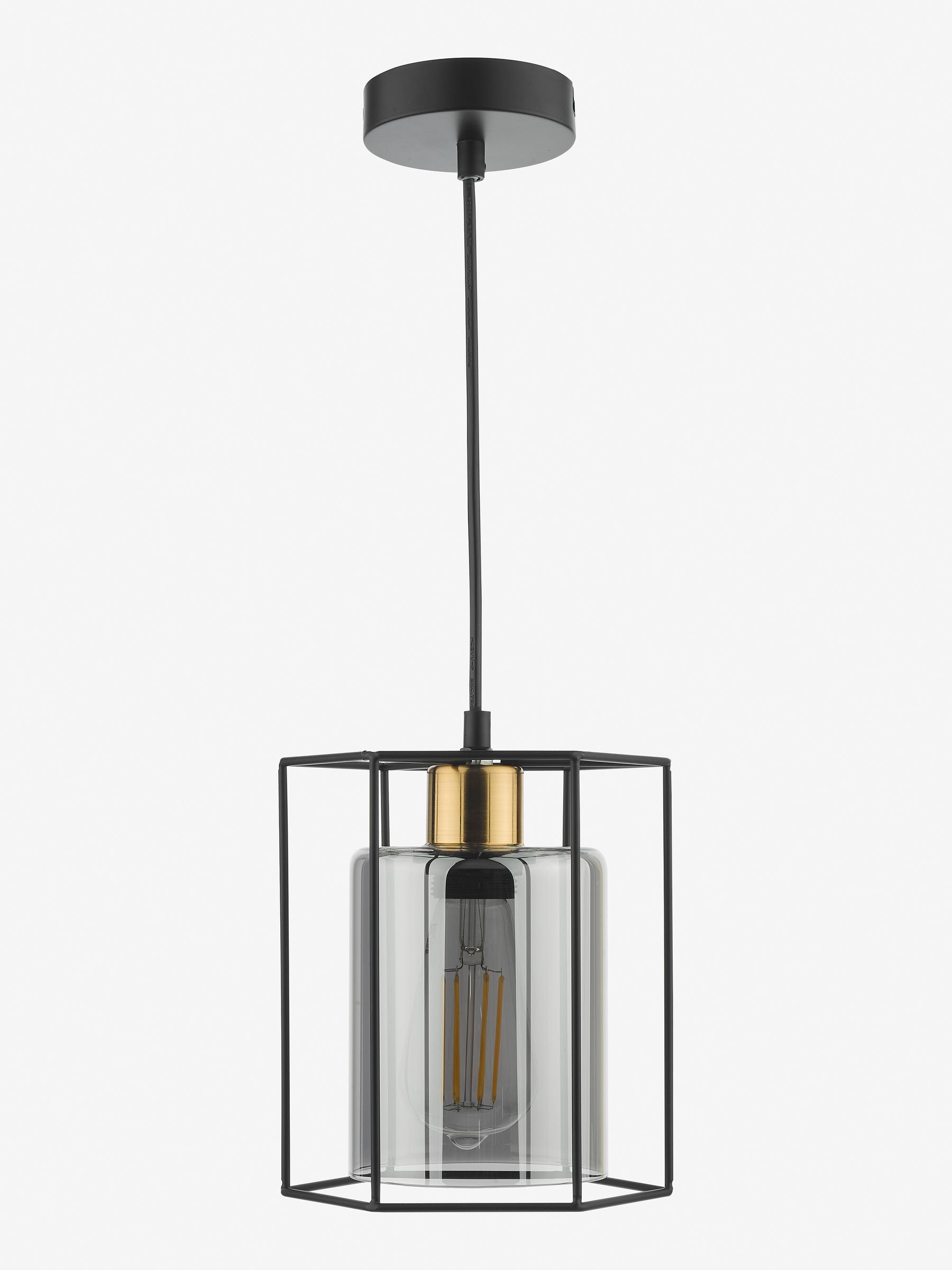 Dar Lighting Black Tatum pendant ceiling light, UK version