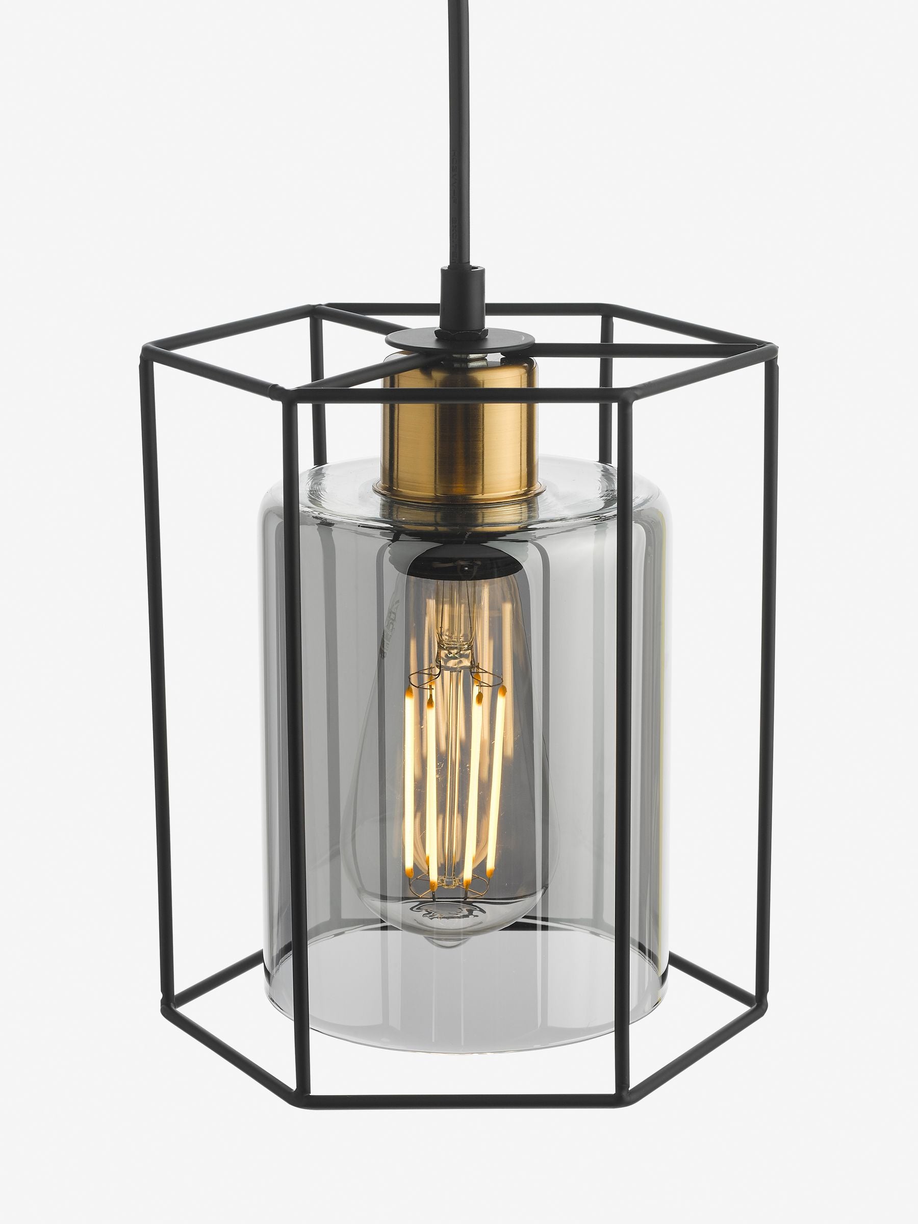 Dar Lighting Black Tatum pendant ceiling light, UK version