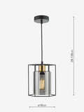 Dar Lighting Black Tatum pendant ceiling light, UK version