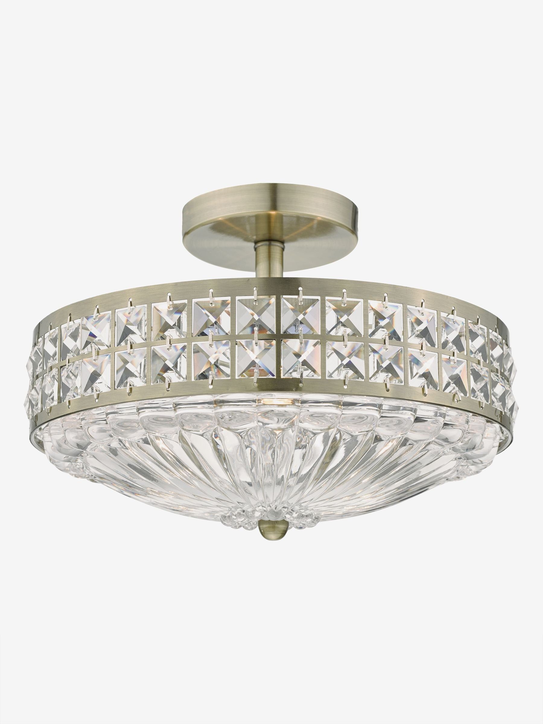 Dar Lighting Olona crystal ceiling light, imported from the UK