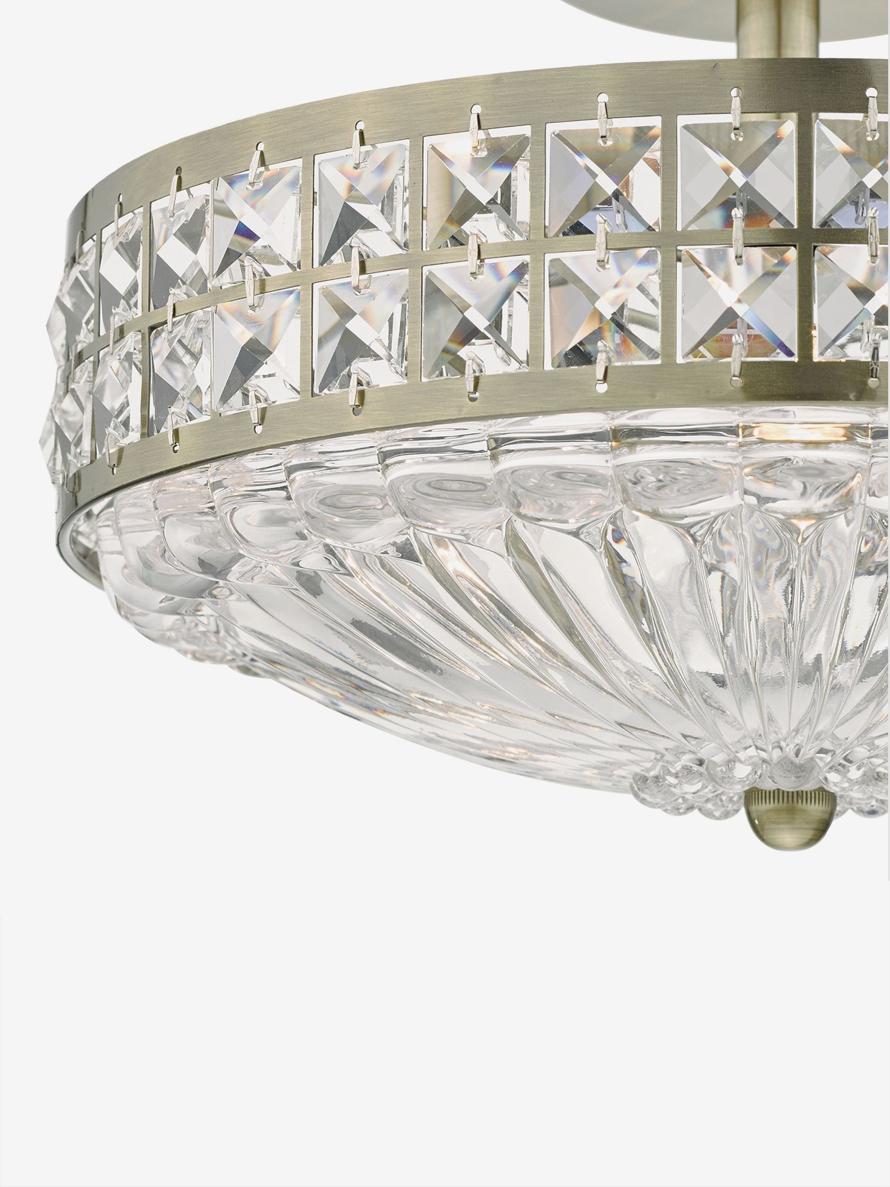 Dar Lighting Olona crystal ceiling light, imported from the UK
