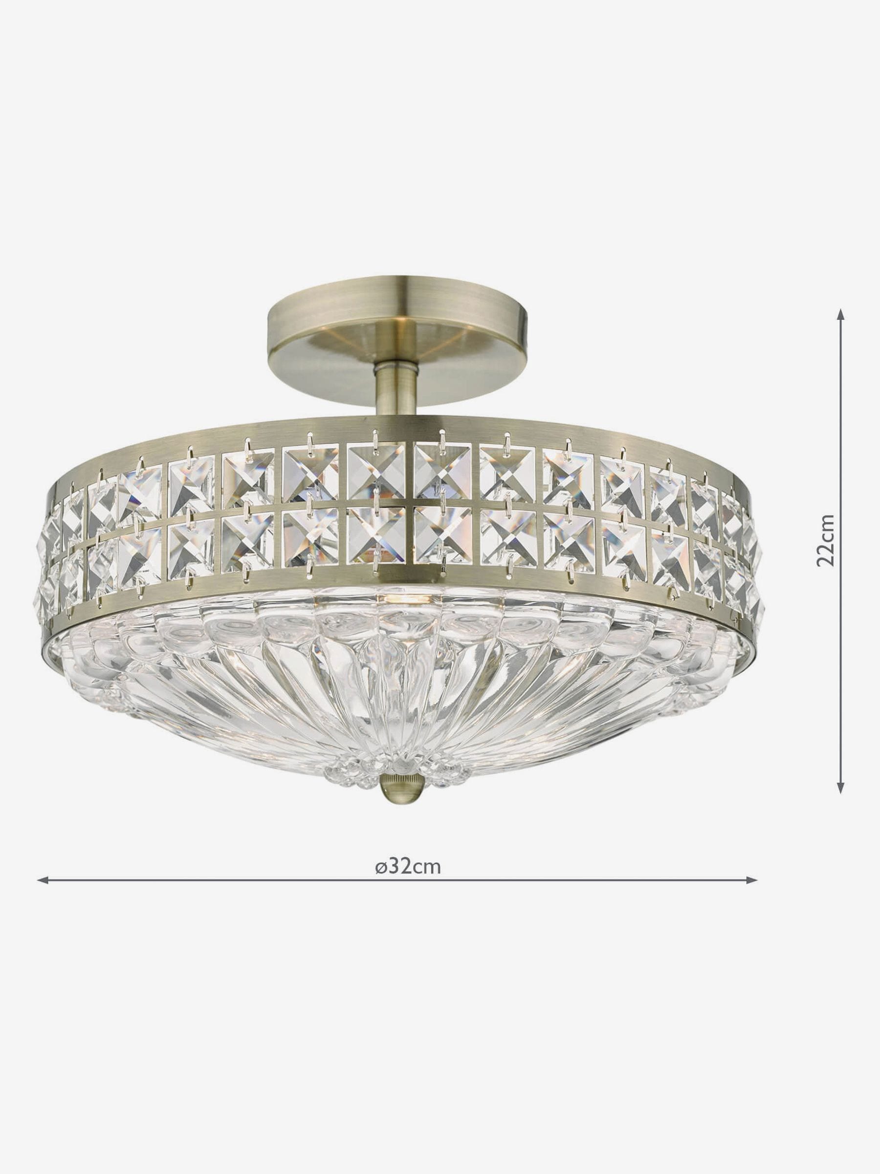 Dar Lighting Olona crystal ceiling light, imported from the UK