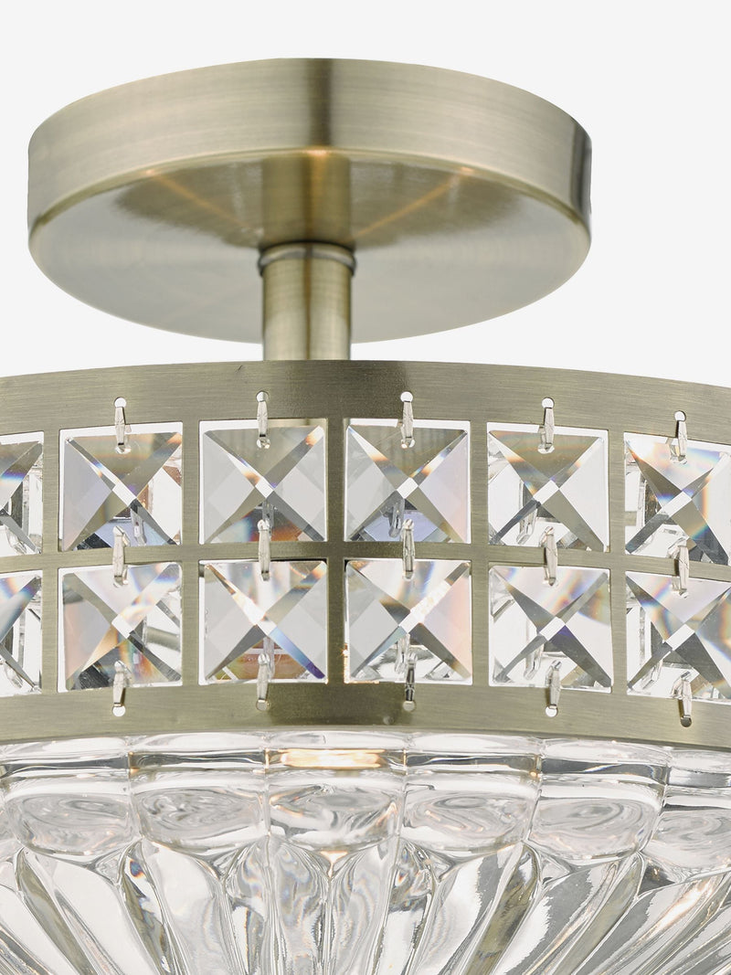 Dar Lighting Olona crystal ceiling light, imported from the UK