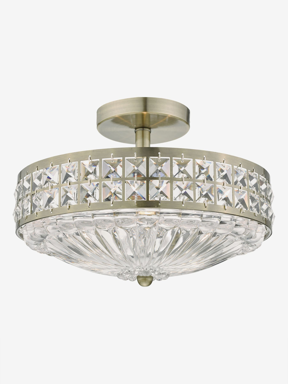 Dar Lighting Olona crystal ceiling light, imported from the UK