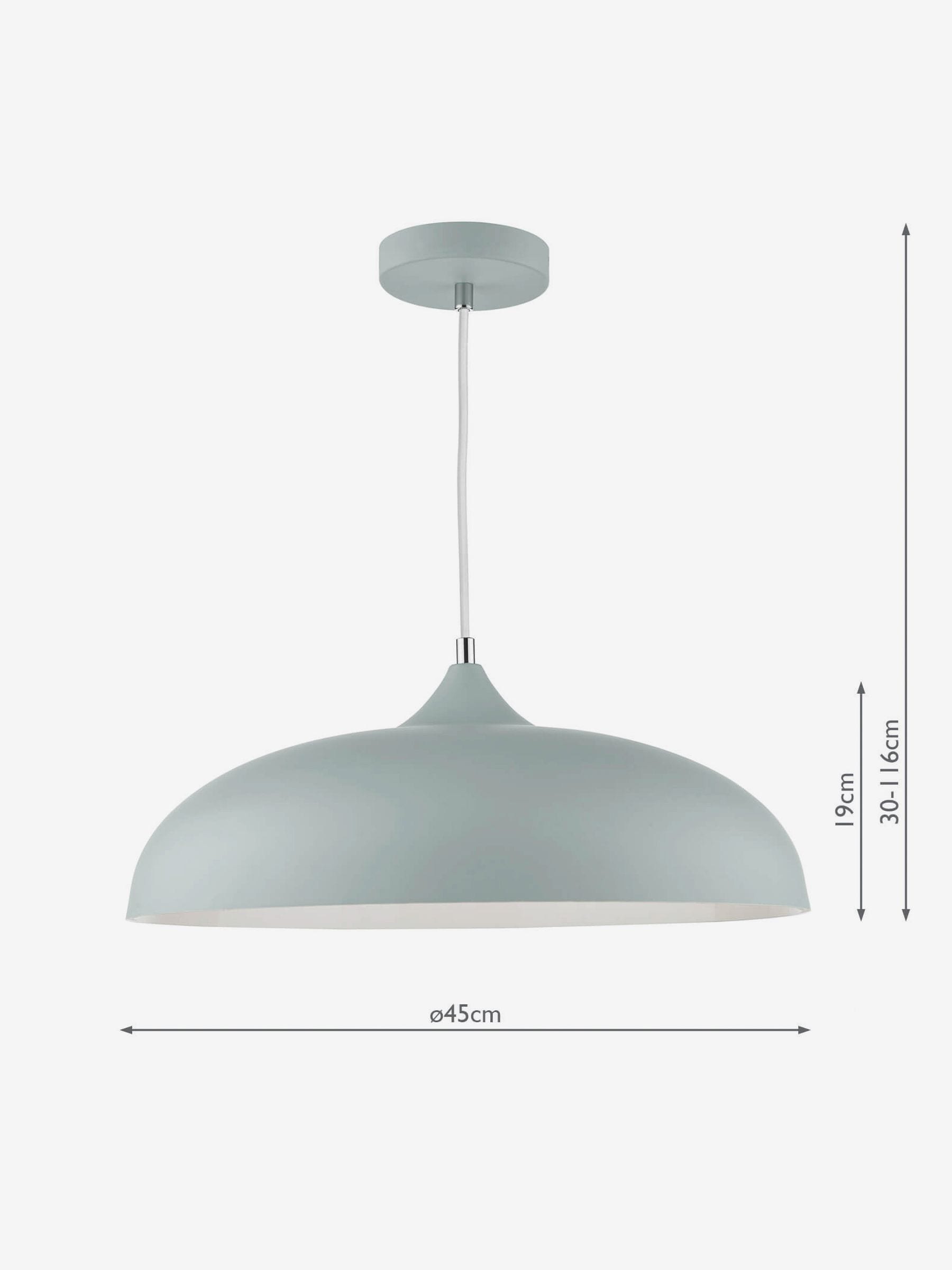 Dar Lighting grey pendant ceiling light 45cm (British brand)