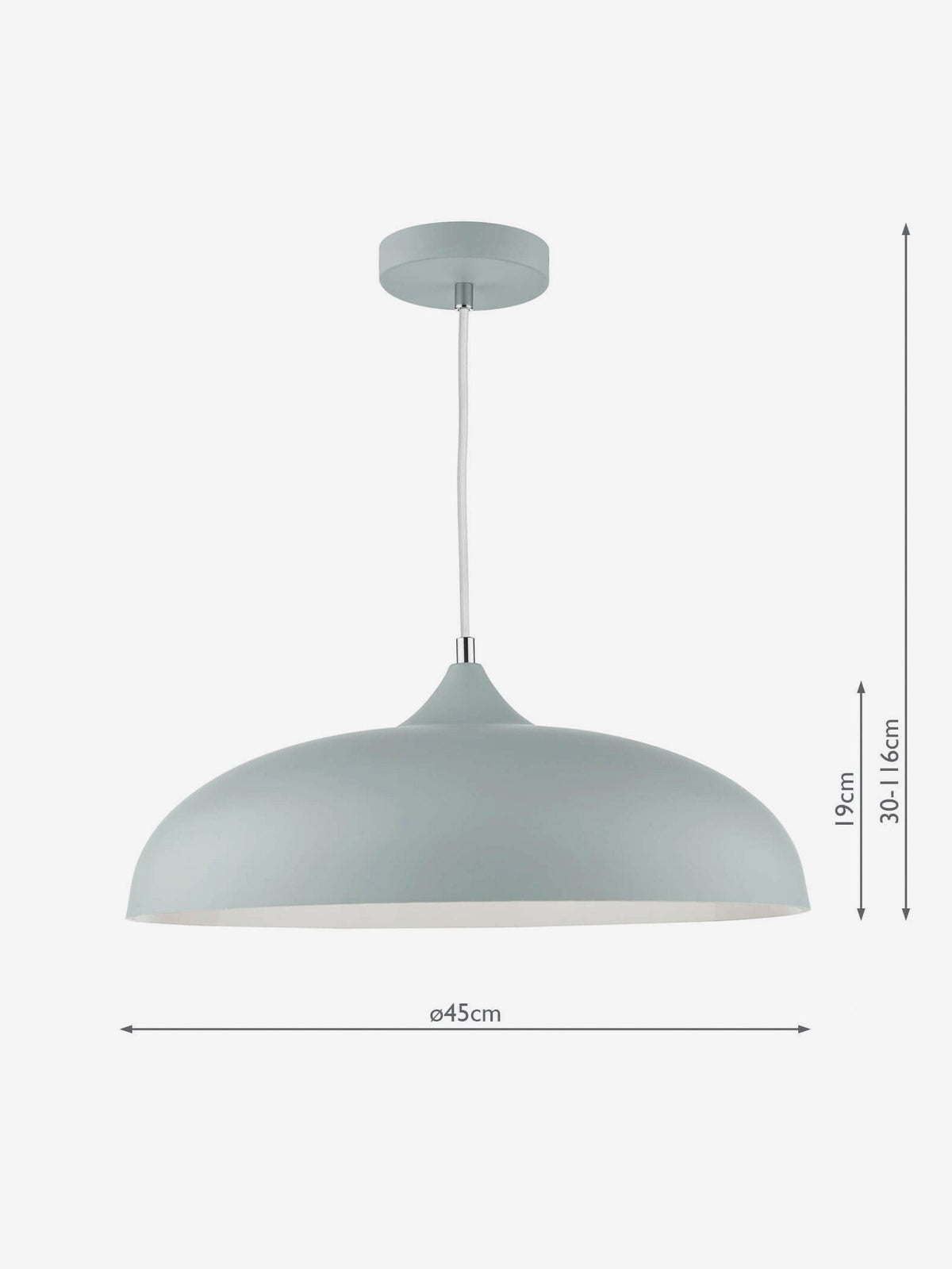 Dar Lighting grey pendant ceiling light 45cm (British brand)