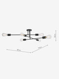 Dar Lighting Neve 6-light flush ceiling light antique brass - British product
