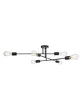 Dar Lighting Neve 6-light flush ceiling light antique brass - British product