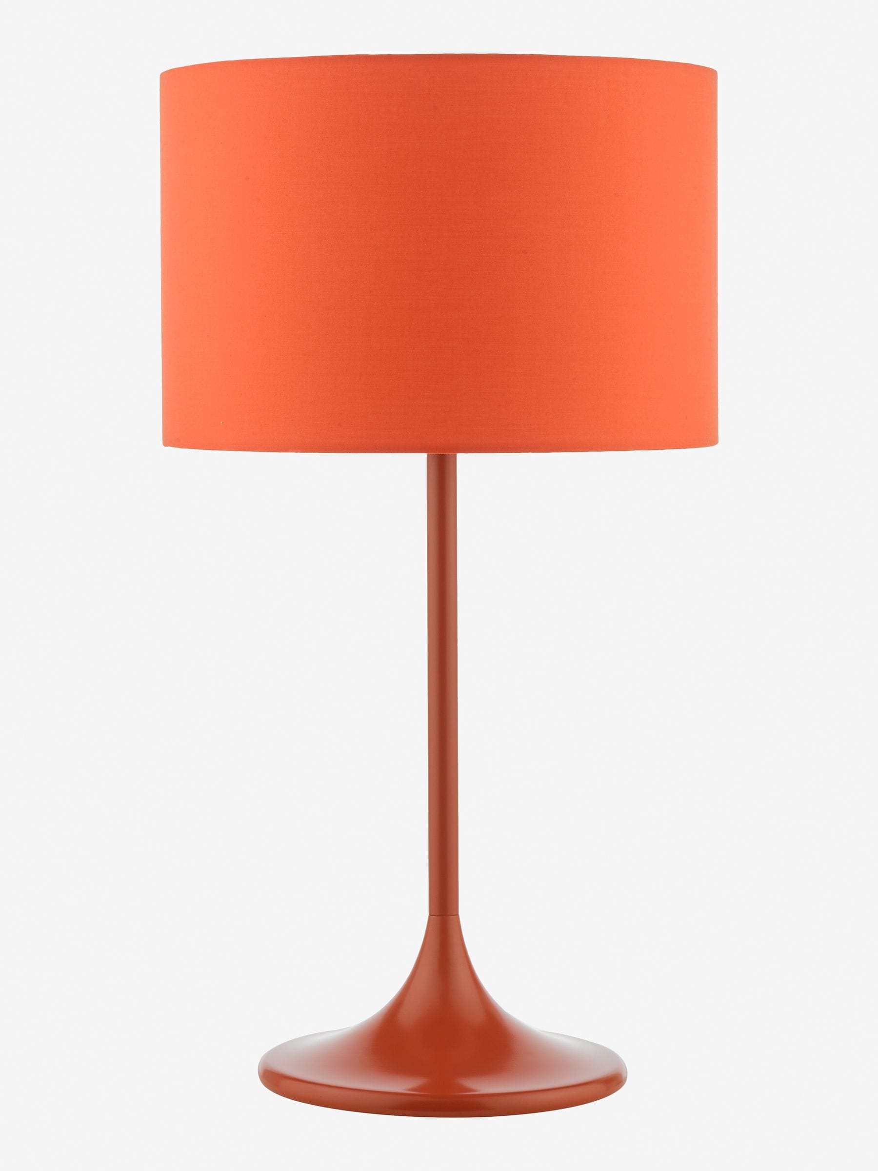 Dar Lighting orange Toledo table lamp with cotton shade - British product