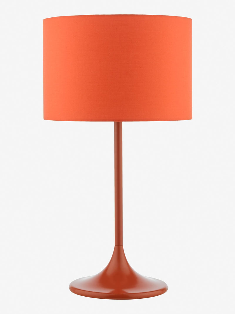 Dar Lighting orange Toledo table lamp with cotton shade - British product