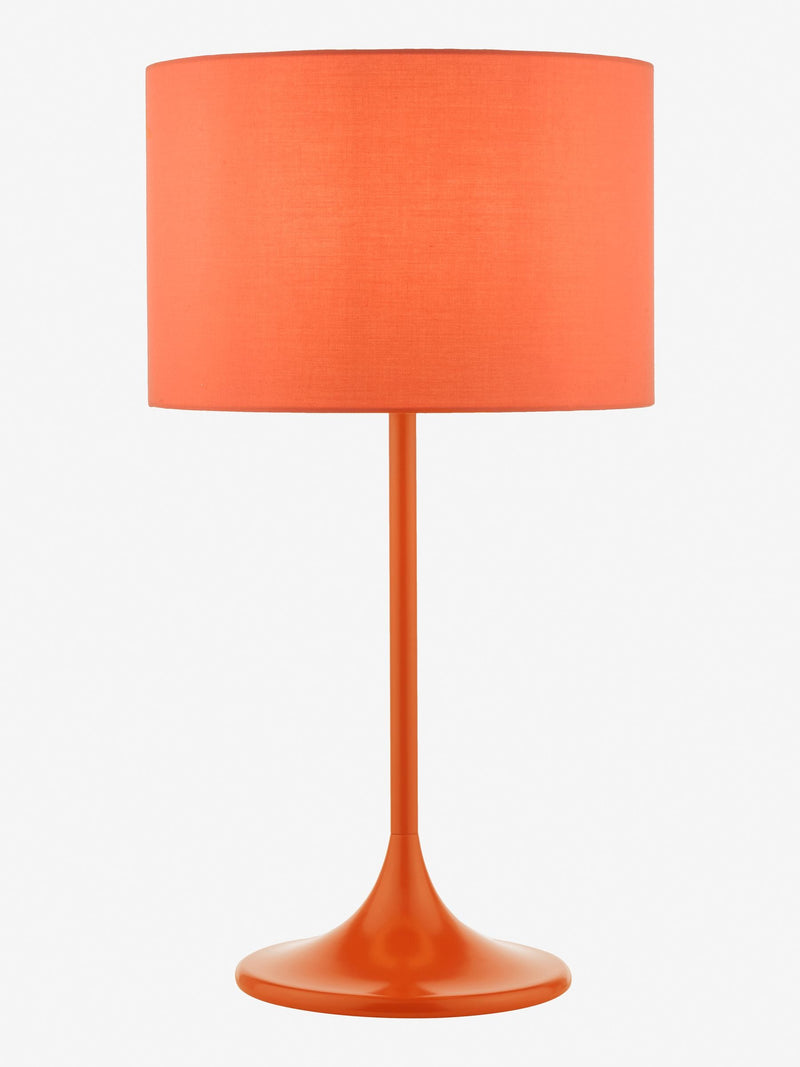 Dar Lighting orange Toledo table lamp with cotton shade - British product