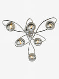 Dar Lighting Lysandra semi-flush light chrome smoked glass, imported from the UK