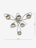 Dar Lighting Lysandra semi-flush light chrome smoked glass, imported from the UK